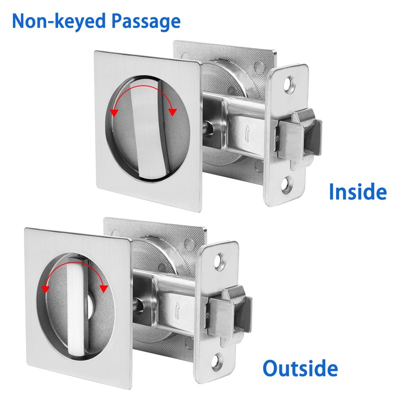 Dontay Pocket Door Passage Latches Not Lock, Large Lever, Double