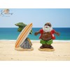 Fine Ceramic African American Black Vacation Santa Surf Board with
