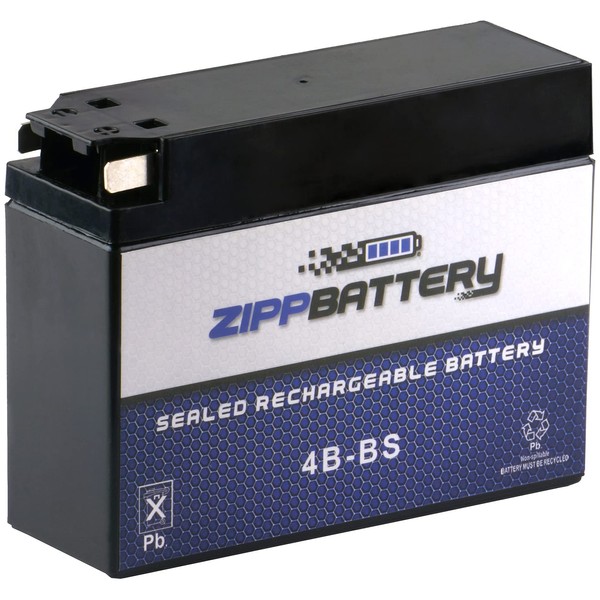 Zipp Battery 4B-BS Maintenance Free Replacement Battery for Suzuki and Yamaha Motorcycle: 12 Volts, .3 Amps, 2.3 Ah, Tab Terminal