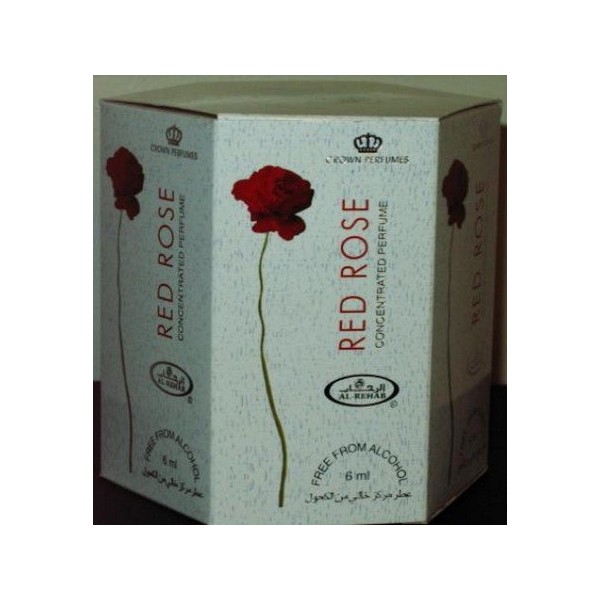 Red Rose - 6ml (.2oz) Roll-on Perfume Oil by Al-Rehab (Crown Perfumes) (Box of 6)
