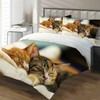 JEFFEL Cat Bedding Set 135 x 200 cm, Animal Motif,