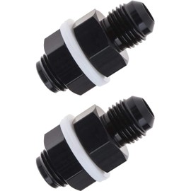 Pair of AN6 Bulkhead Adapter Fitting, Aluminum Anodized for Fuel line to Fuel Cell Tank Pump Connection 2Pcs