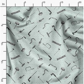 Soimoi Green Velvet Fabric Square & Tools Hardware Decor Fabric Printed BTY 58 Inch Wide