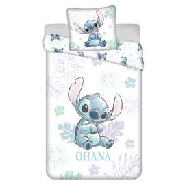 Jerry Fabrics Stitch Ohana Duvet Cover 100% Cotton Reversible Duvet Cover 140 x 200 cm + Pillowcase 65 x 65 cm