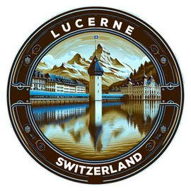 Lucerne Switzerland Souvenir Die-Cut Flat Fridge Magnet