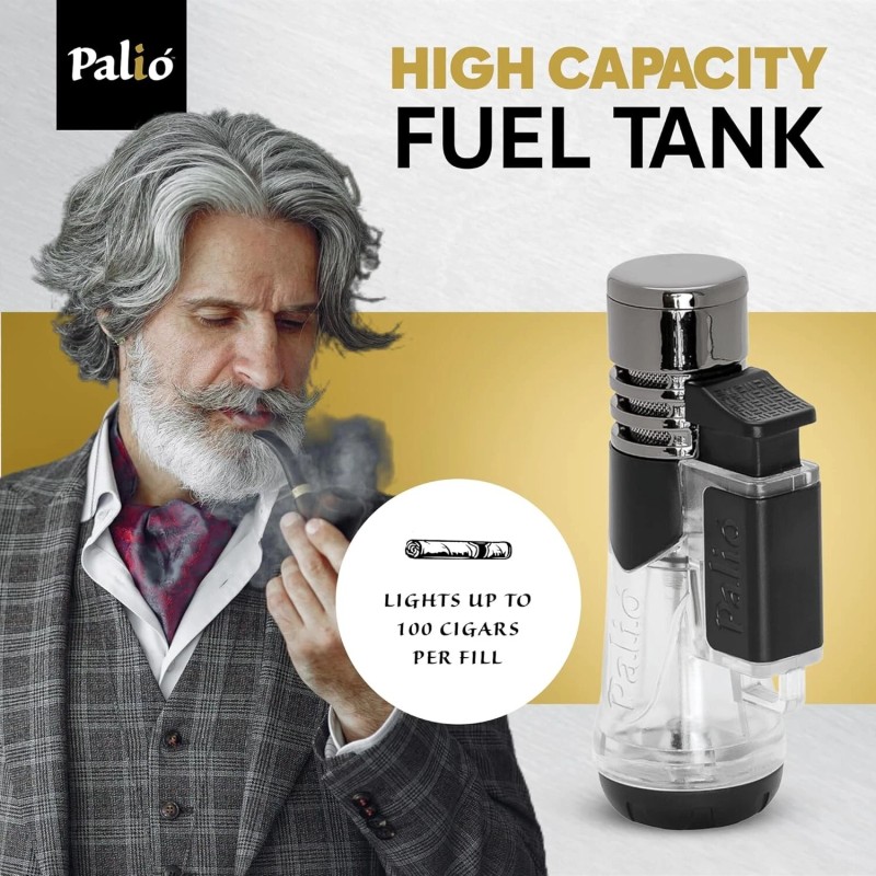 Palio Siena Single Jet Flame Cigar Lighter, Extra Large Fuel