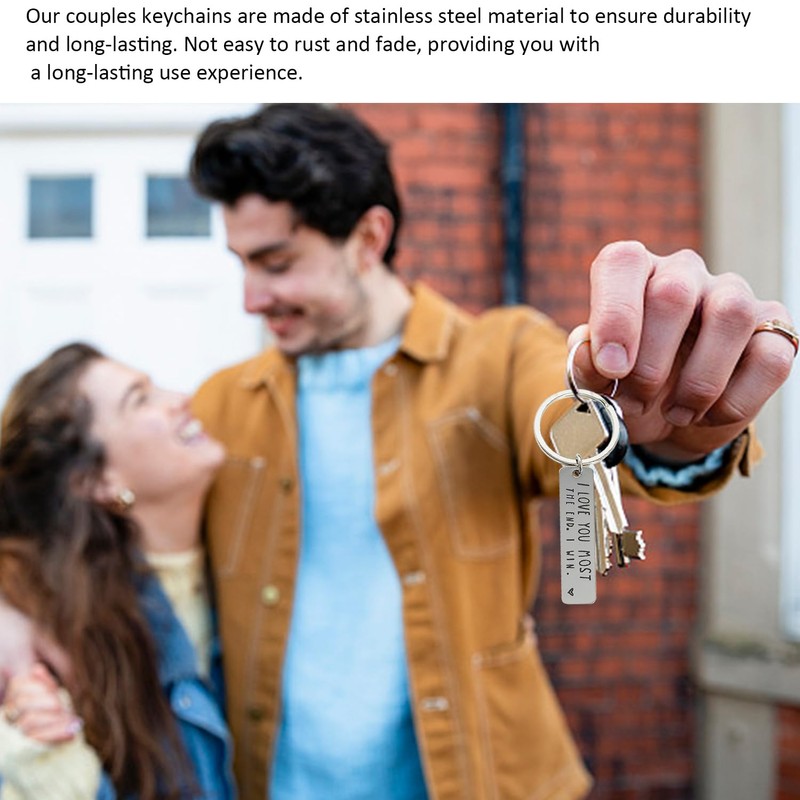 CYNOSURETECH 2 Keychains For Couples, With 2 Storage Bags, Driving