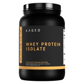 Kaged Kaged Whey Protein Isolate Powder, PB Chocolate, 100% Pure Low Lactose Whey, Post Workout Recovery Drink, Support Muscle-Building, 25g per Serving, Amazing Taste, Easy Mix for Shake, 25 Serving