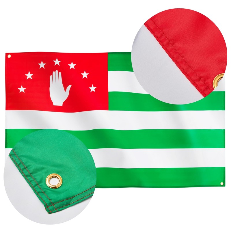 Runesol Abkhazia Flag, 91 x 152 cm, 4 Eyelets, One