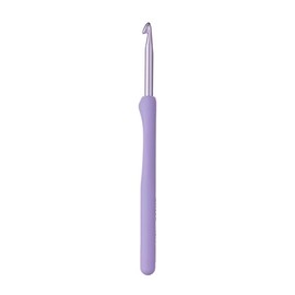 Tulip Etimo Murasaki Crochet Hook, Ergonomic Crochet Hook Made of Aluminium with Soft Handle, Lightweight and with Smooth Tip for All Yarn Types, Purple Handle, 5.50 mm, Pack of 1
