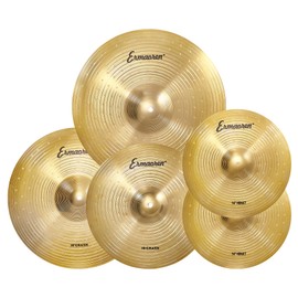 Cymbal Pack, 5 Pieces Drum Cymbals Set,14" Hi Hat Cymbals, 16" Crash and 18" Crash Cymbals, 20" Ride Cymbals for Drums Set