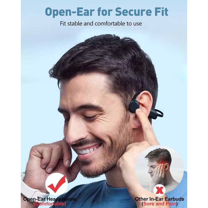 DELHI TORNADO Bone Conduction Headphones Swimming,Bluetooth IPX8 Waterproof Swimming Headphones