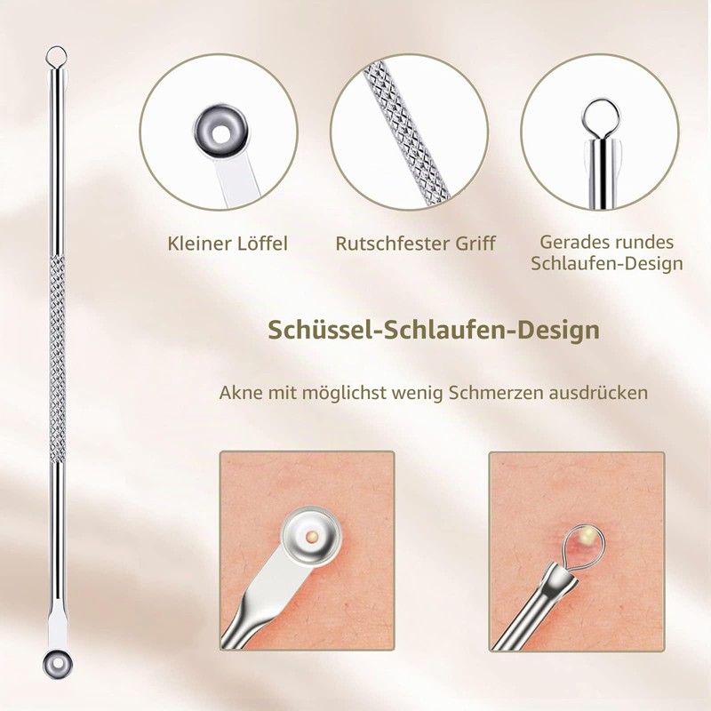 Blackhead Remover Set, High-Quality Stainless Steel Comedone Squeezer, Acne, Whiteheads,