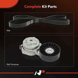A-Premium Engine Serpentine Belt Drive Kit with Tensioner Compatible with Ford Cars - E-150/E-250/E-350 Econoline, E-150 Econoline Club Wagon, E-350 Econoline Club Wagon, 1993 1996 - L6 4.9L