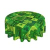 DaLizA St.Patrick's Day Round Tablecloth 60 Inch Green Shamrock Table
