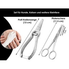 InstrumenteNrw Dog Claw Pliers Set Claw Scissors Paw Scissors 2-Piece Stainless Steel