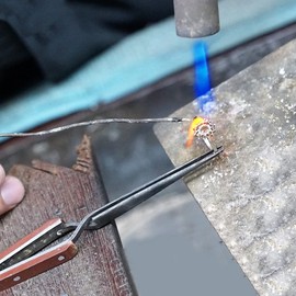 MMOBIEL Industrial Precision Fiber Grip Soldering Tweezer Cross Locking Straight Pointed Tip Stainless Steel for Electronics Repair, Jewelry, Computer, Laboratory Work etc.