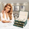 KOOAAICCHI Jewelry Box for Women, 3-Layer Jewelry Organizer, Jewelry Storage