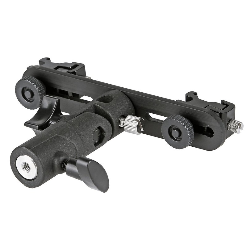 Khalia-Foto Flash Tilt with Rail, Two Hot Shoes, Umbrella Mount,
