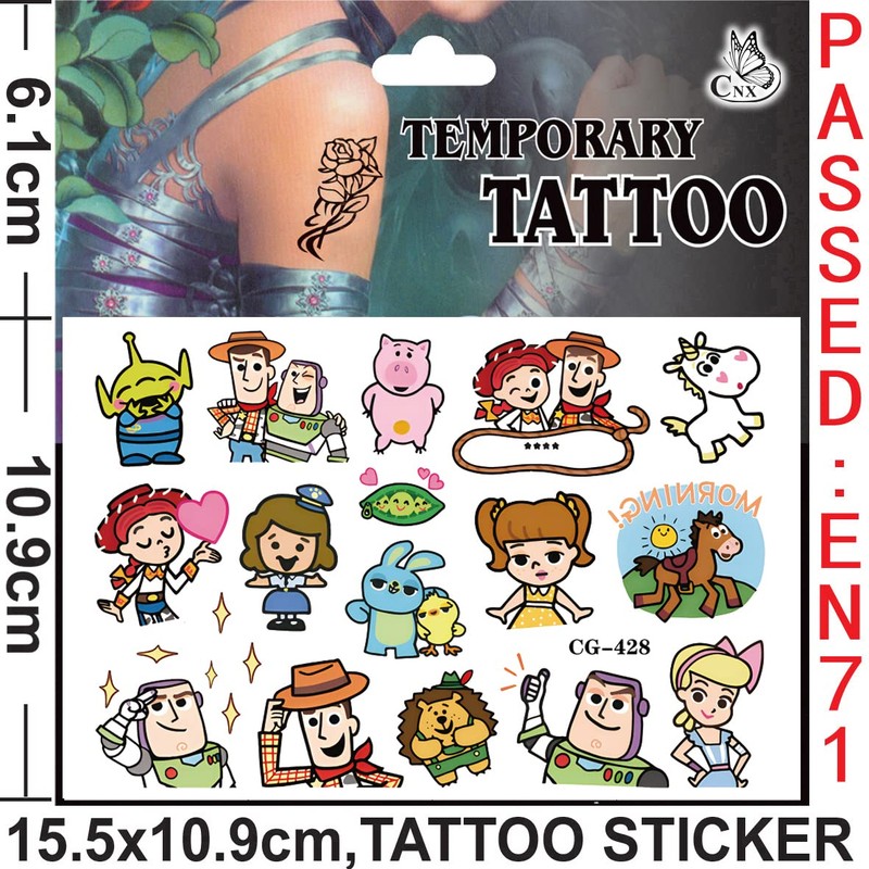 Toy Story Temporary Tattoos,8 Sheets 200+ Patterns Temporary Waterproof Removable,