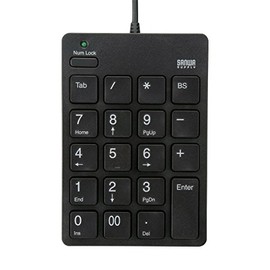 Sanwa Supply NT-18UH2BK Numeric Keypad with USB 2.0 Hub, Black