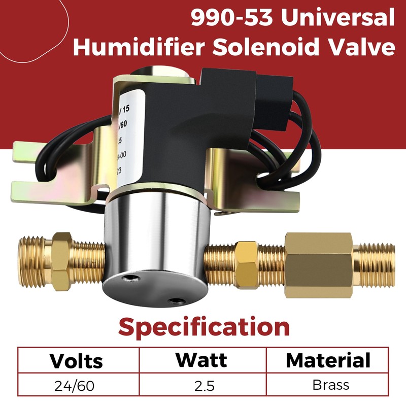 990-53 Universal Humidifier Solenoid Vavle Assembly Replacement Fit for GeneralAire