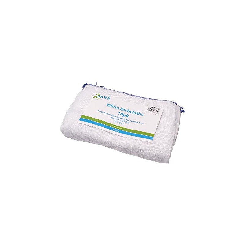 2Work Dishcloth 300 x 400 mm White (Pack of 10)