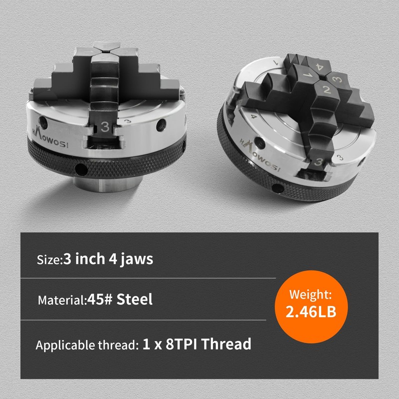 3 inch Mini Wood Lathe Chuck,4-jaw Self-Centering Lathe Chucks for
