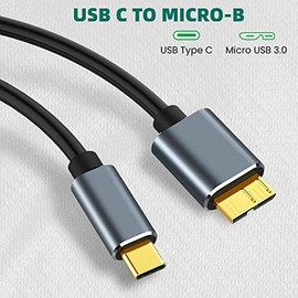 BOLS - Cable de disco duro móvil tipo c a Micro-B, USB3.1 a USB3.0, cable de datos de disco duro, la velocidad de transmisión es de hasta 5 Gbps, adecuado para discos duros externos