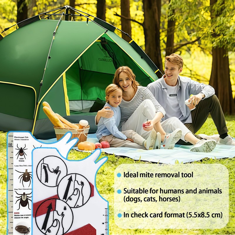 LUMOOM Tick Remover with Magnifying Glass, Quick Cleaning of Tick