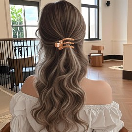 Flomiara 4PCS Claw Clip, Three Teeth Hair Clips for Thick Thin & Fine Hair Women Girls, Non-Slip Strong Hold Home Skin Care Makeup Claws Accessories, Light Green, Brown, Pink, Beige Set