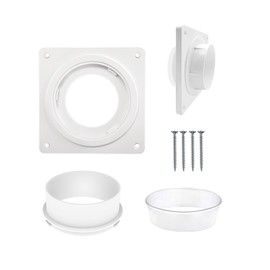 Dryer Vent Connector Kit, Dryer Duct Wall Plate with Quick Connect & Disconnect Fits 4 Inch Tubes Hose, for Dryer, Bathroom, Wall Exhaust Vent