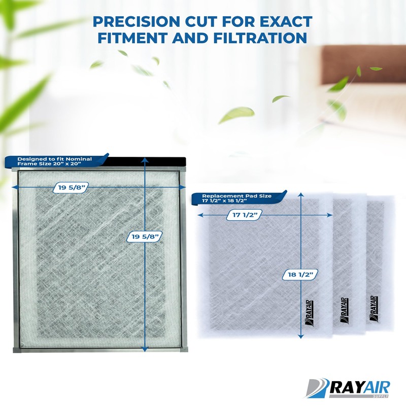 RayAir Supply 20x20 Replacement Filter Pads Compatible with Dynamic Air