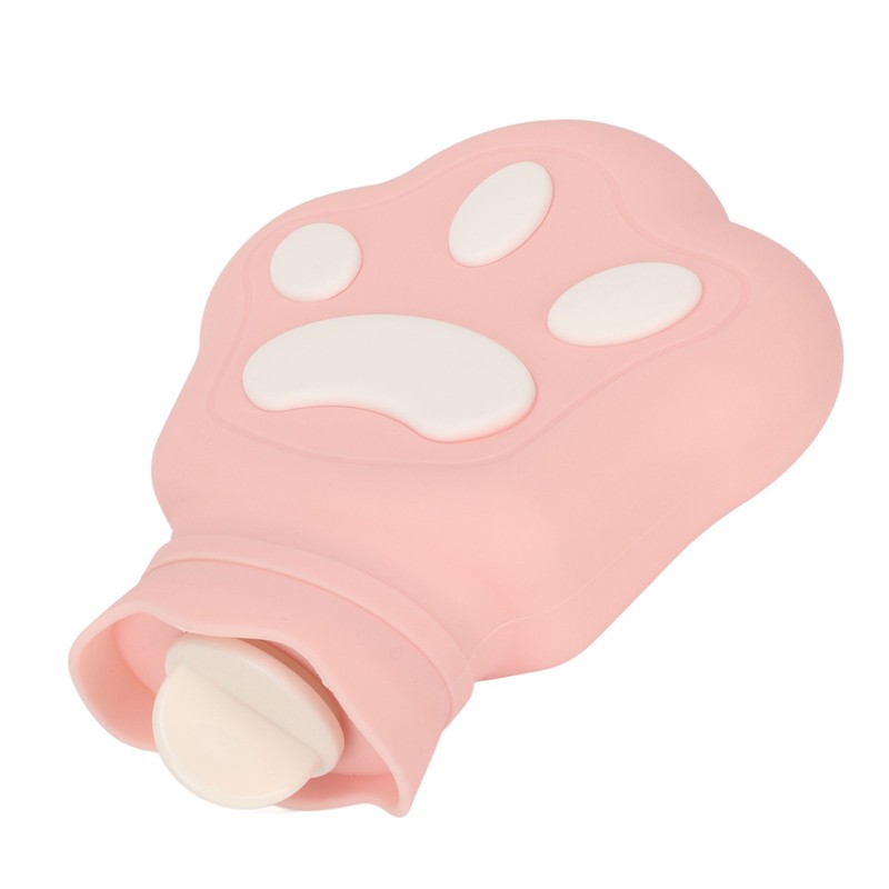 Hot Water Bag Silicone Hot Compress Portable Cartoon Bear Paw