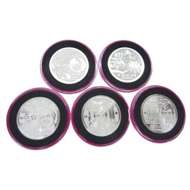 NUMISMATICA KUKULKAN Set DE 5 Monedas MEDALLAS AMLO Andres Manuel Lopez Tren Maya AIFA REFINERIA ME CANSO Ganso por EL Bien DE Todos 40MM NIQUEL GRABADAS