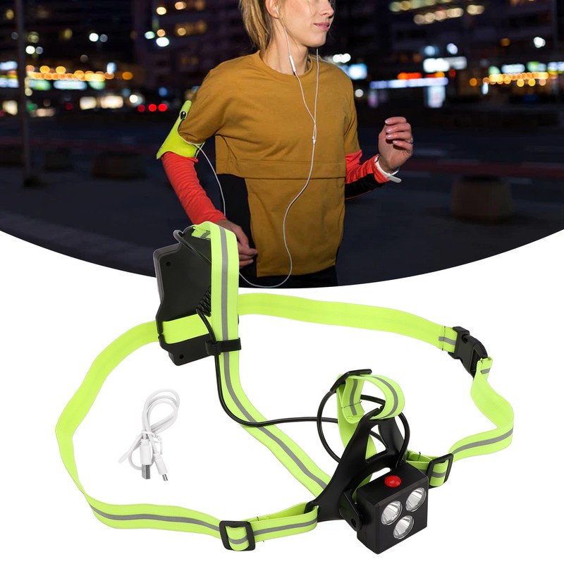 LED Night Running Light Waterproof Adjustable Angle Modes USB Rechargeable