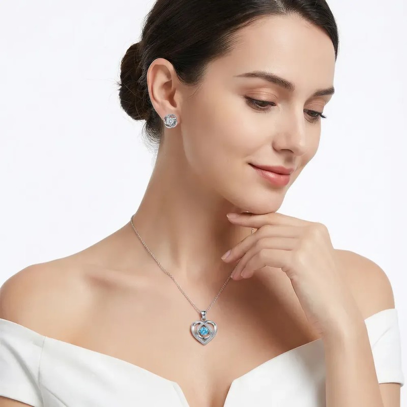 VENXPON - Regalos Para Mujer,collar Y Aretes Corazón Mujer Con