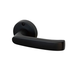Kawaguchi Giken JL-24-2M-ZB J Lever Round Sliding Door Lock, Matte Black, Interior Glossy