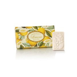 Box of Florentine lemon soap, pack of 3 rectangular handmade soaps, 3 x 125 g