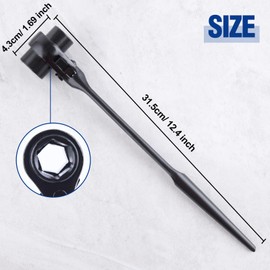 SPEEDWOX Reversible Ratcheting Wrench 19mm×22mm 12 Point Double Ended Socket Ratcheting Wrench 3/4 X 7/8 Ratchet Wrench Dual Socket Head Spud Ratchet with Reverse Switch