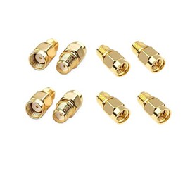 SMA to RP-SMA Connector 2 Type SMA Adapter Kit SMA Male to RP-SMA Female+SMA Female to RP-SMA Male RF Coaxial Coax Adapter for WiFi Antenna, LTE Router, FPV Drone, Signal Booster 8pcs