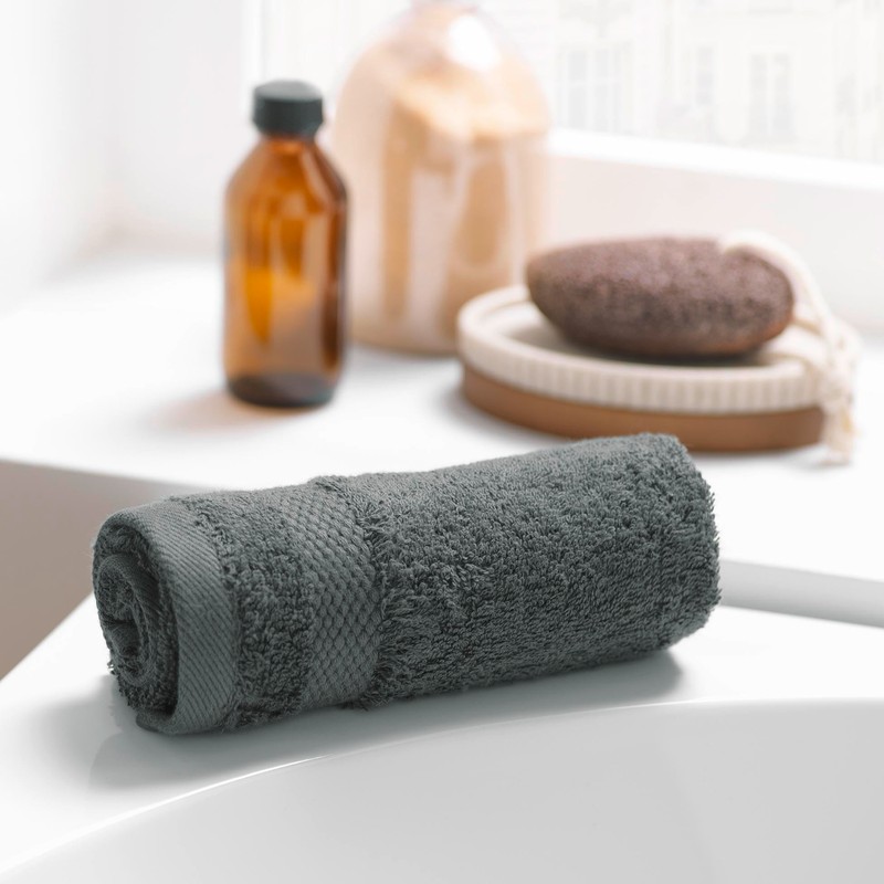 douceur d'intérieur Elegance Guest Towel (30 x 50 cm), Anthracite,