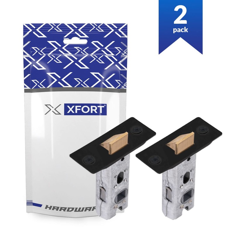 XFORT Tubular Latch, Matt Black, Tubular Door Latch for Internal