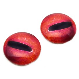 Megan's Beaded Designs Red Octopus Glass Eyes - 6mm to 78mm - Jewelry Cabochons Doll Making Supplies Taxidermy Sculptures Domed HD Realistic Steampunk Nautical (10mm)