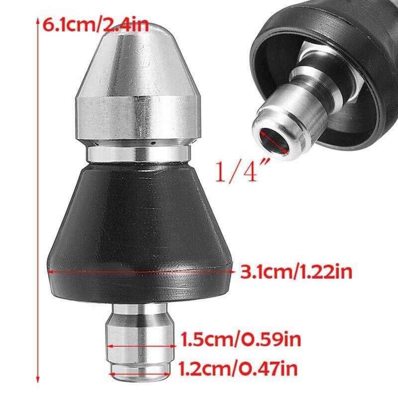 Sewer Cleaning Tool High-Pressure Nozzle, 2 Pack Sewer Jetter Kit