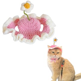 Cute Pets Cap with Cherry Decor Wool Berets for Small Cat and Puppy Berets