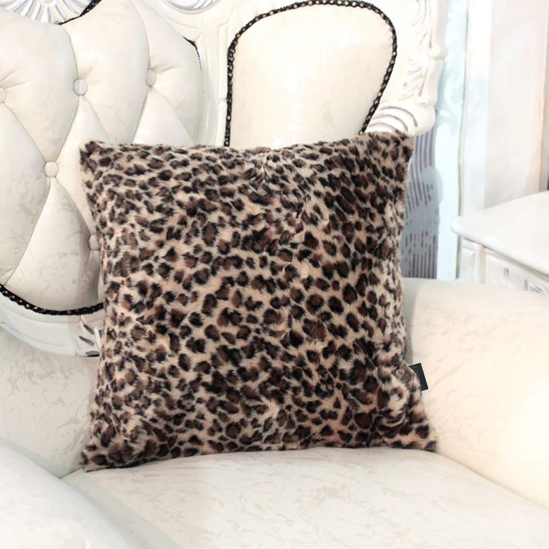 6 Pack Leopard Printed Series Pillow Covers,Soft Plush Animal Theme