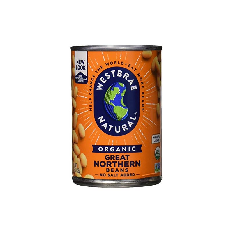 Westbrae Natural Organic Great Northern Beans, No Salt Added, 15