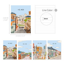 Monolike Stitch Mini Line Note Seoul-Alley Road 4p SET