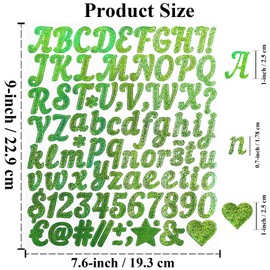 ZTXPRO 20 Sheets Letter Number Stickers, 1 Inch Self-Adhesive Vinyl Alphabet Numbers Sticker for Scrapbooking, Decor, Craft and DIY, Green